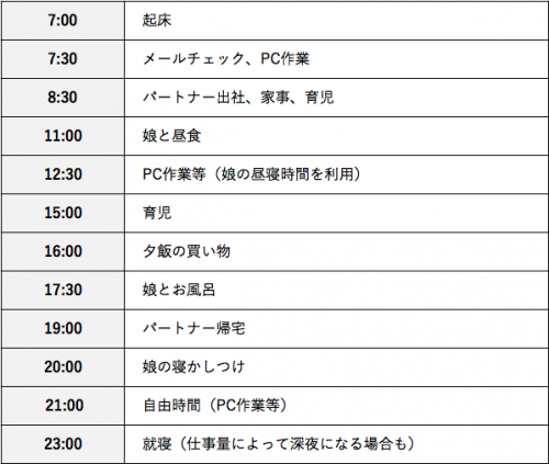 Q9：  1日のスケジュールについて教えてください